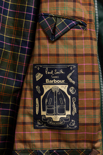 BARBOUR X PAUL SMITH GAMEFAIR WAX JACKET BOTTLE GREEN Barbour Michael Stewart Menswear  Jackets