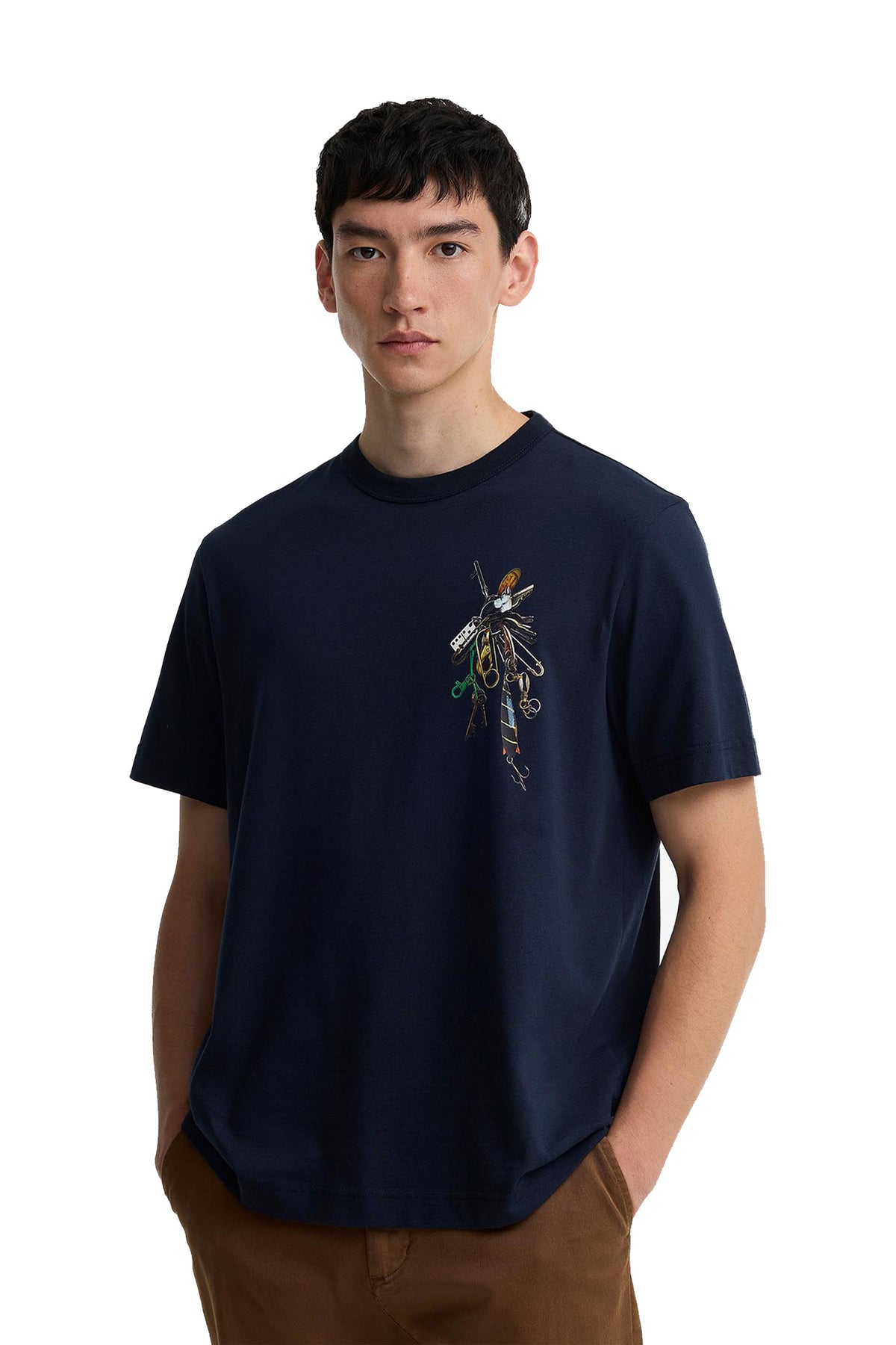 BARBOUR X PAUL SMITH KEY T-SHIRT NAVY Barbour Michael Stewart Menswear  T-Shirts