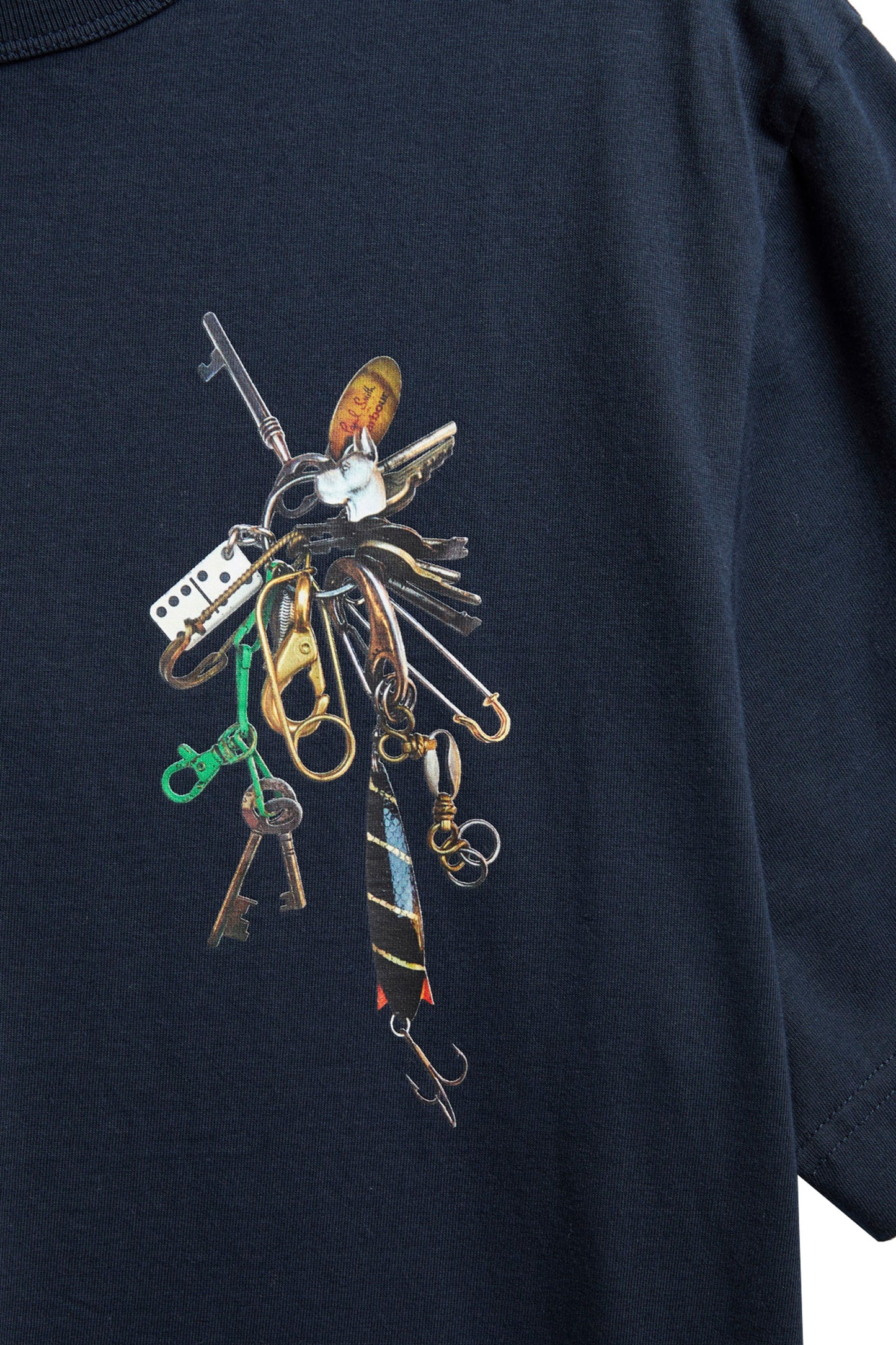 BARBOUR X PAUL SMITH KEY T-SHIRT NAVY Barbour Michael Stewart Menswear  T-Shirts