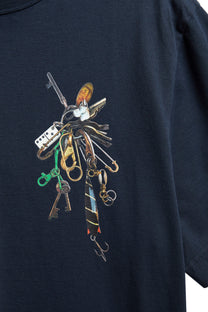 BARBOUR X PAUL SMITH KEY T-SHIRT NAVY Barbour Michael Stewart Menswear  T-Shirts