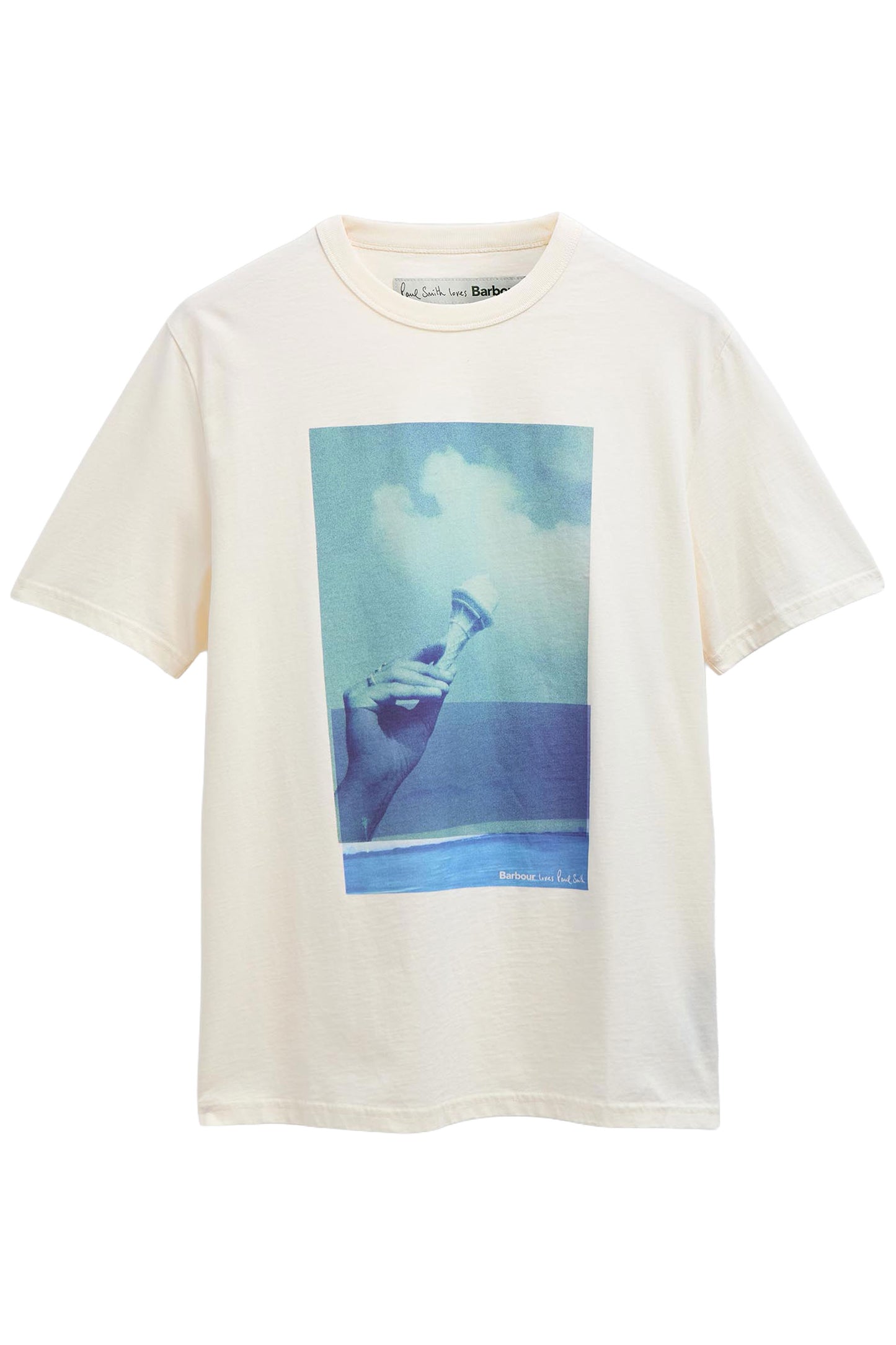 BARBOUR X PAUL SMITH SCOOP T-SHIRT WHISPER WHITE
