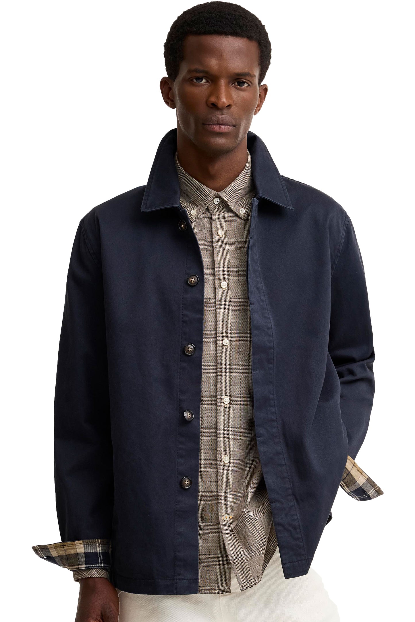 BARBOUR YORKLANE OVERSHIRT DARK NAVY Barbour Michael Stewart Menswear  Shirts