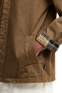 BARBOUR YORKLANE OVERSHIRT DARK SAND Barbour Michael Stewart Menswear  Shirts