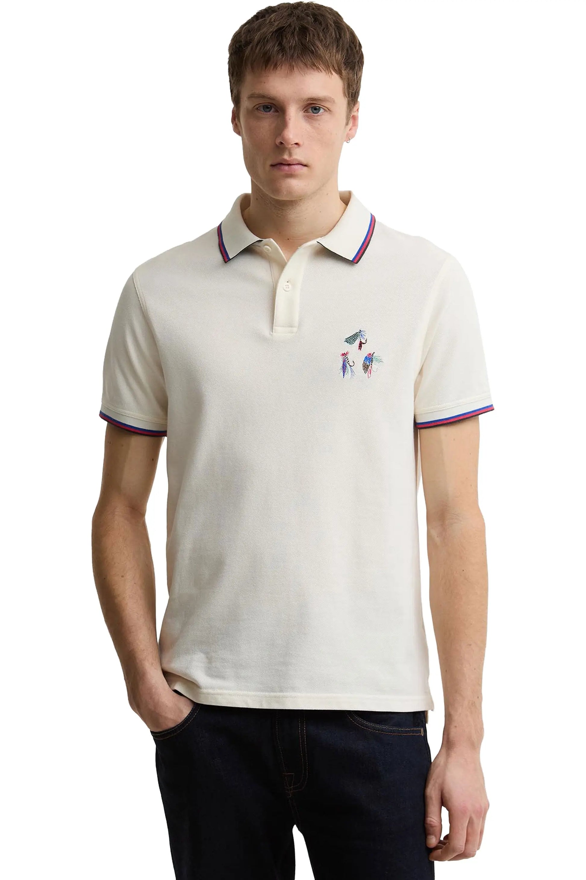 BARBOUR X PAUL SMITH LURE POLO WHISPER WHITE Barbour