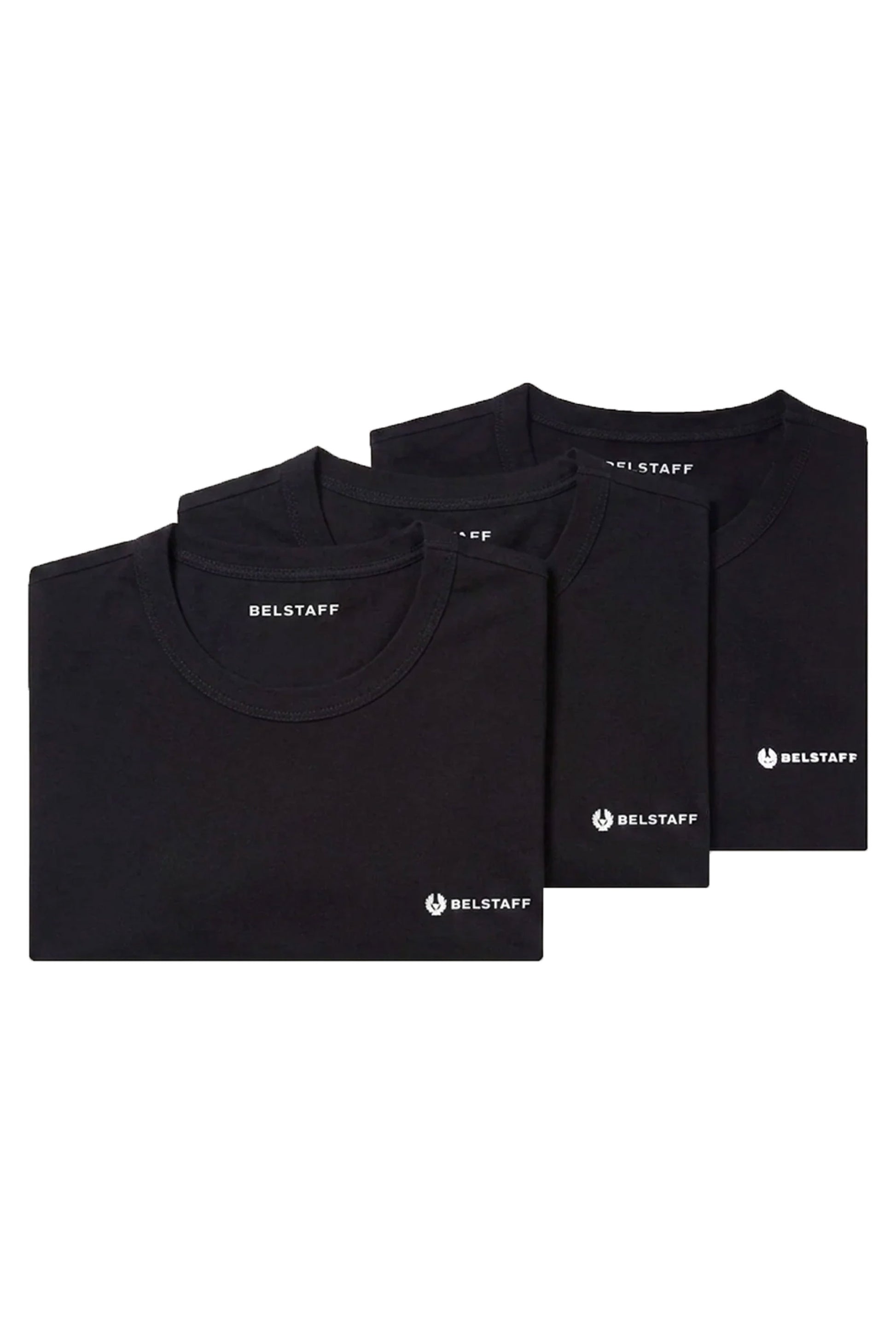 BELSTAFF 3 PACK T-SHIRT BLACK Belstaff Michael Stewart Menswear  T-Shirts