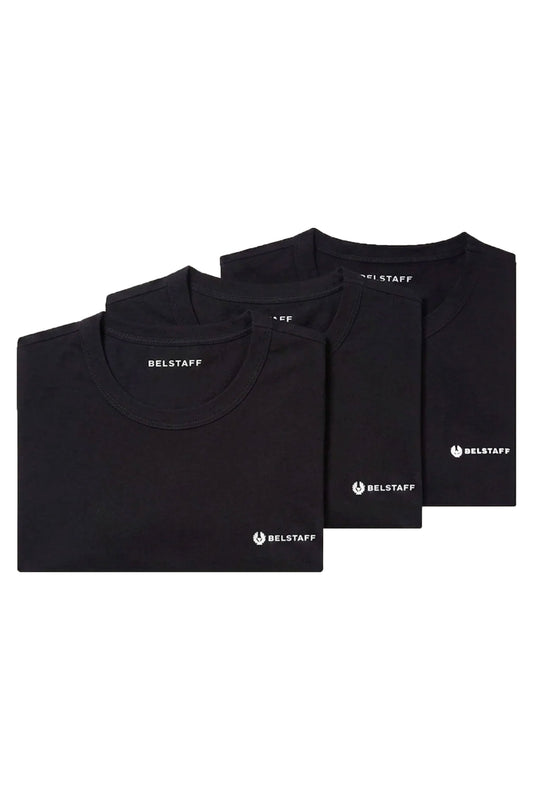 BELSTAFF 3 PACK T-SHIRT BLACK Belstaff Michael Stewart Menswear  T-Shirts
