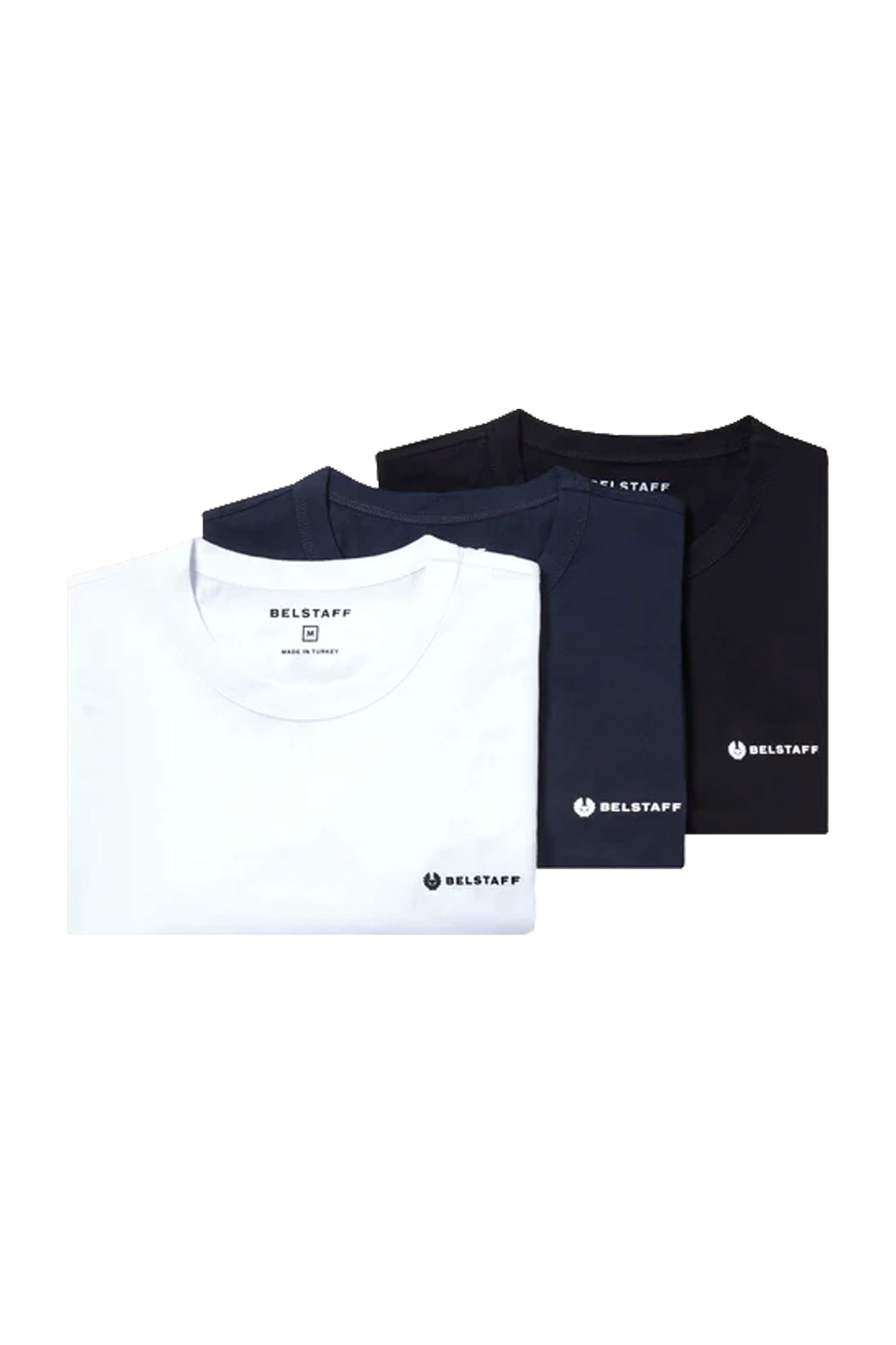 BELSTAFF 3 PACK T-SHIRT BLACK/WHITE/NAVY