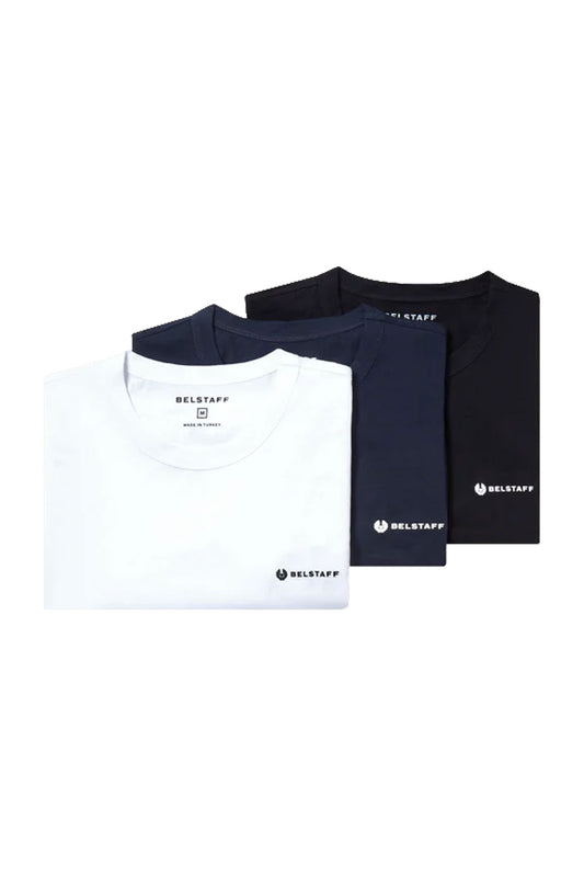 BELSTAFF 3 PACK T-SHIRT BLACK/WHITE/NAVY