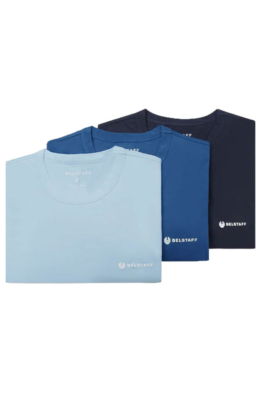 BELSTAFF 3 PACK T-SHIRT DARK INK/SKY BLUE/MARINE BLUE