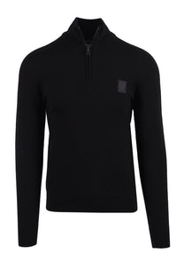 BELSTAFF COLDEN MERINO QUARTER ZIP BLACK Belstaff Michael Stewart Menswear  Knitwear