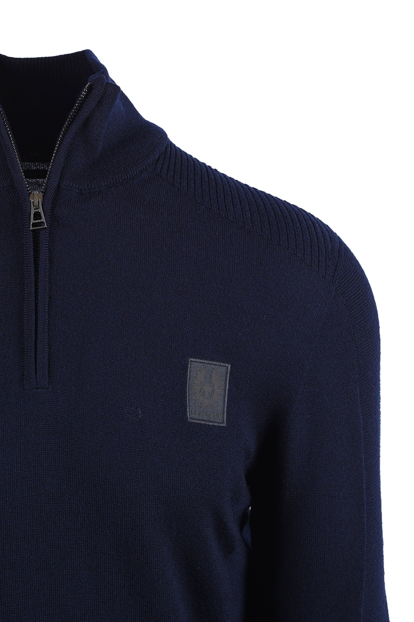 BELSTAFF COLDEN MERINO QUARTER ZIP DARK INK Belstaff Michael Stewart Menswear  Knitwear