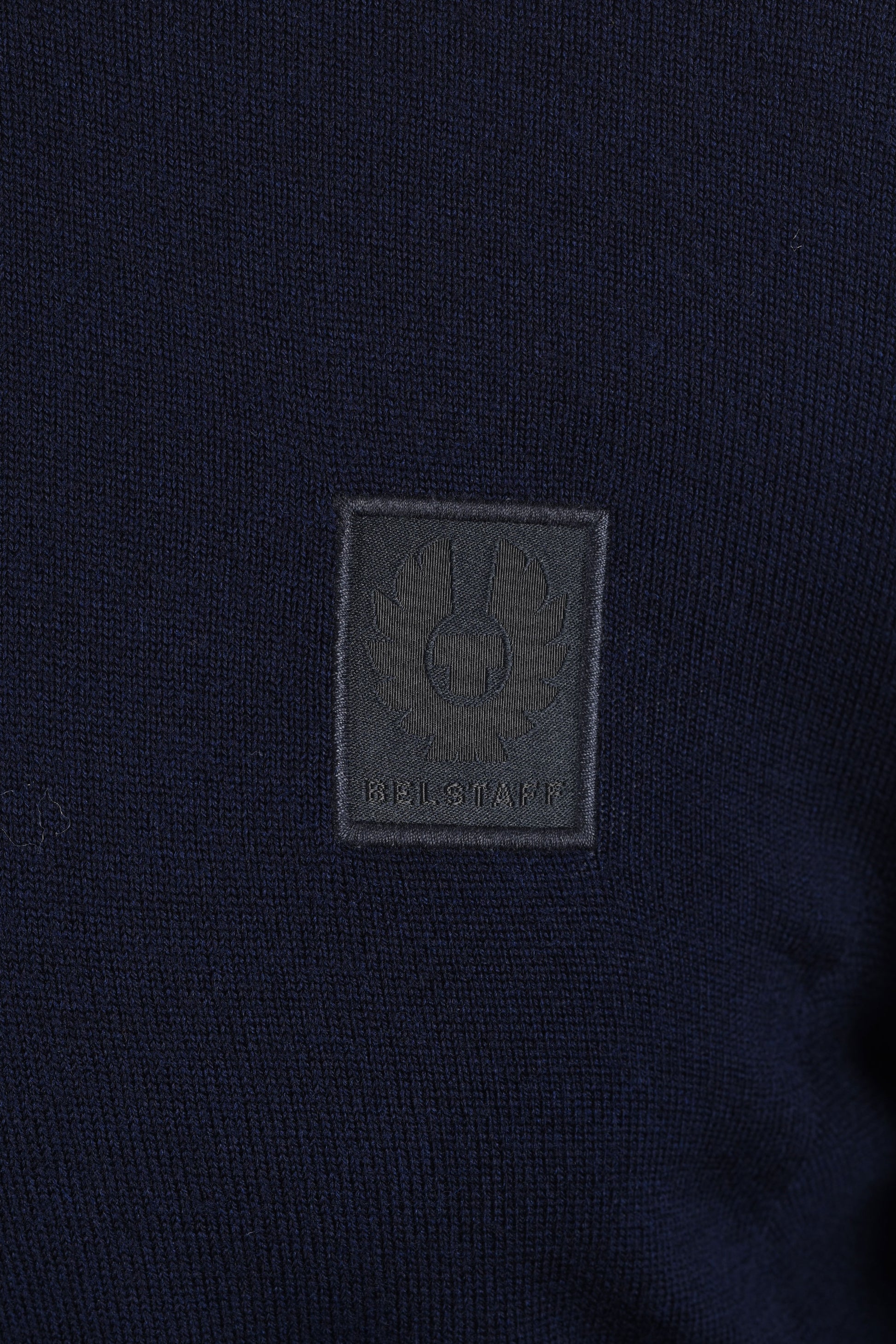 BELSTAFF COLDEN MERINO QUARTER ZIP DARK INK Belstaff Michael Stewart Menswear  Knitwear