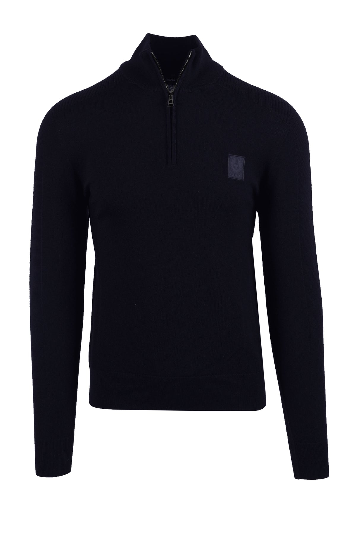 BELSTAFF COLDEN MERINO QUARTER ZIP DARK INK Belstaff Michael Stewart Menswear  Knitwear