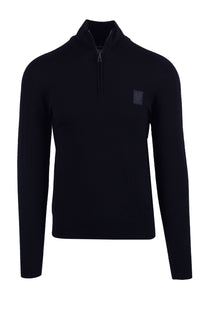 BELSTAFF COLDEN MERINO QUARTER ZIP DARK INK Belstaff Michael Stewart Menswear  Knitwear