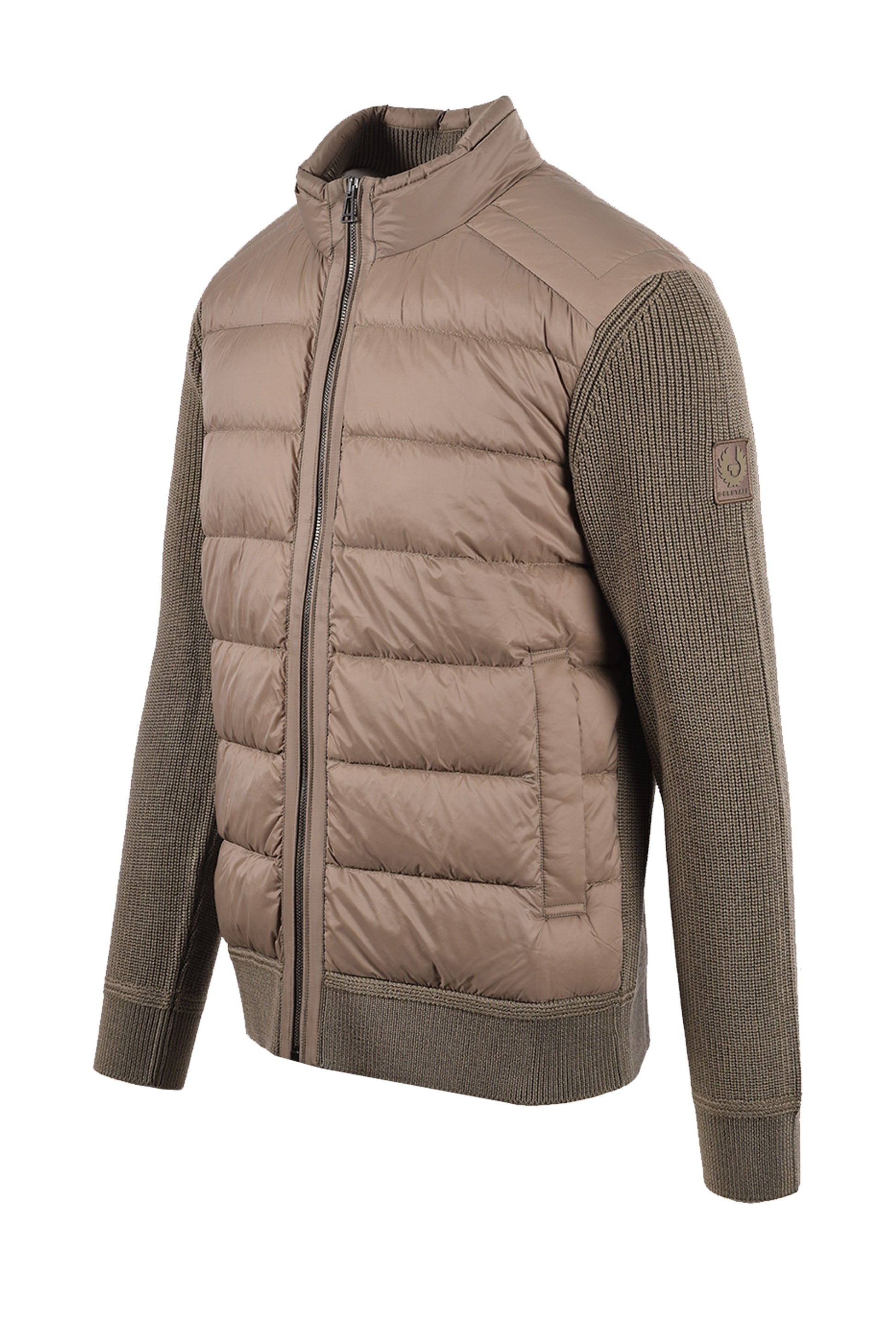BELSTAFF COMPOUND CARDIGAN JACKET KHAKI GREEN Belstaff Michael Stewart Menswear  Jackets