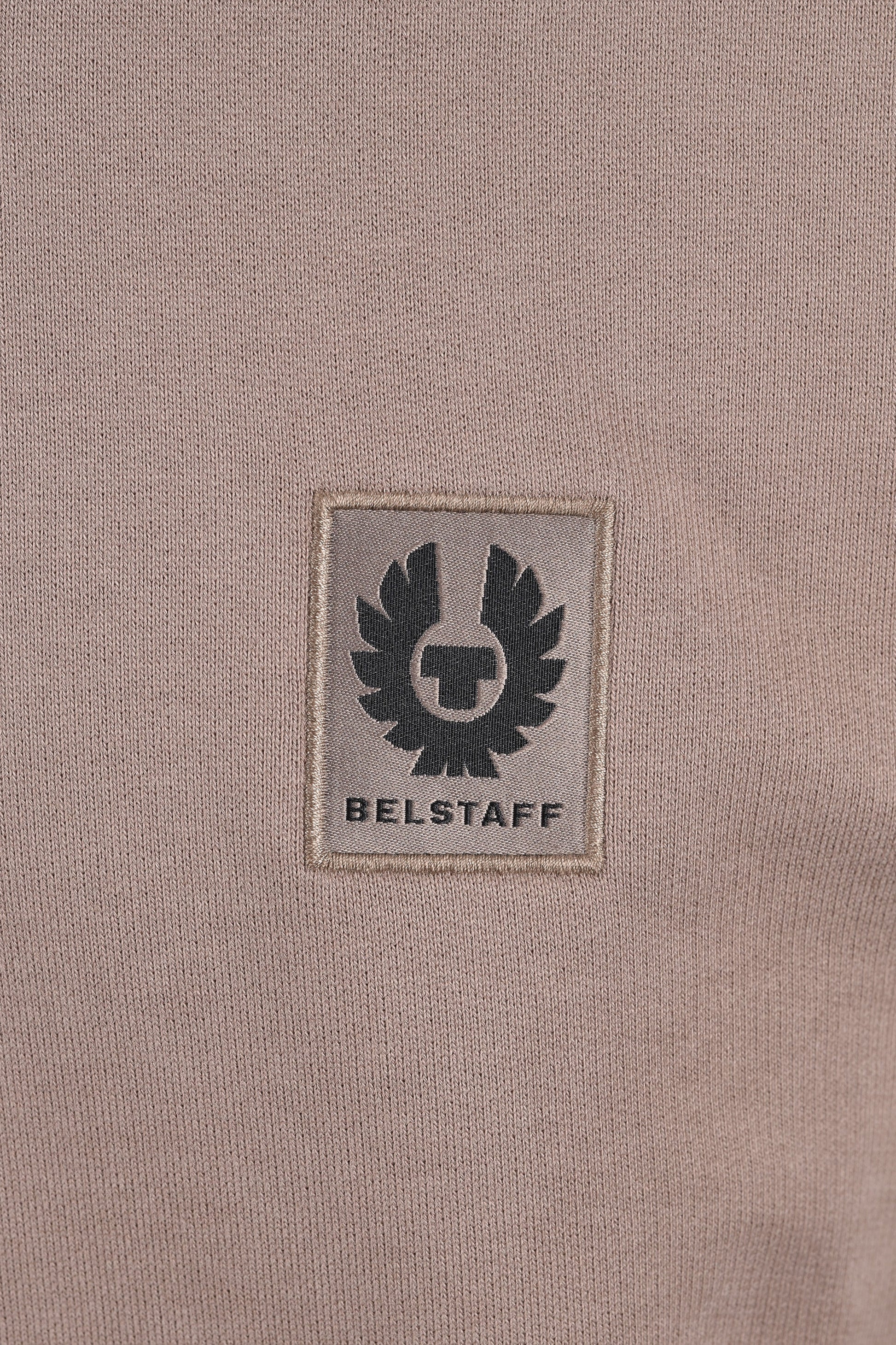 BELSTAFF HALF ZIP SWEATSHIRT DUSTY TAUPE Belstaff Michael Stewart Menswear  Knitwear