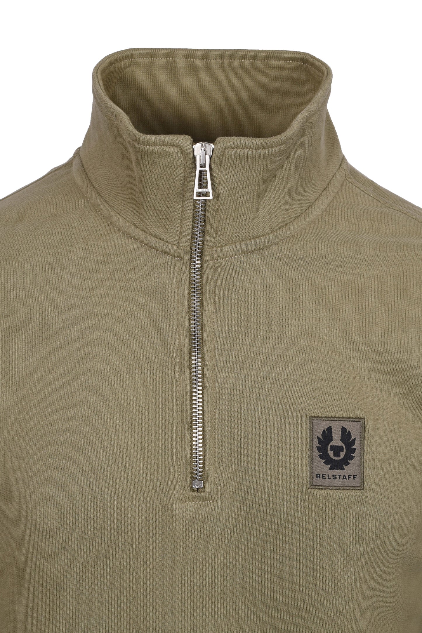 BELSTAFF HALF ZIP SWEATSHIRT FATIGUE GREEN