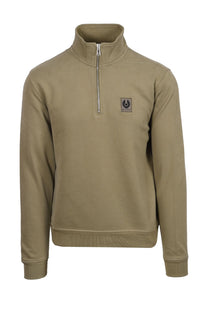 BELSTAFF HALF ZIP SWEATSHIRT FATIGUE GREEN Belstaff