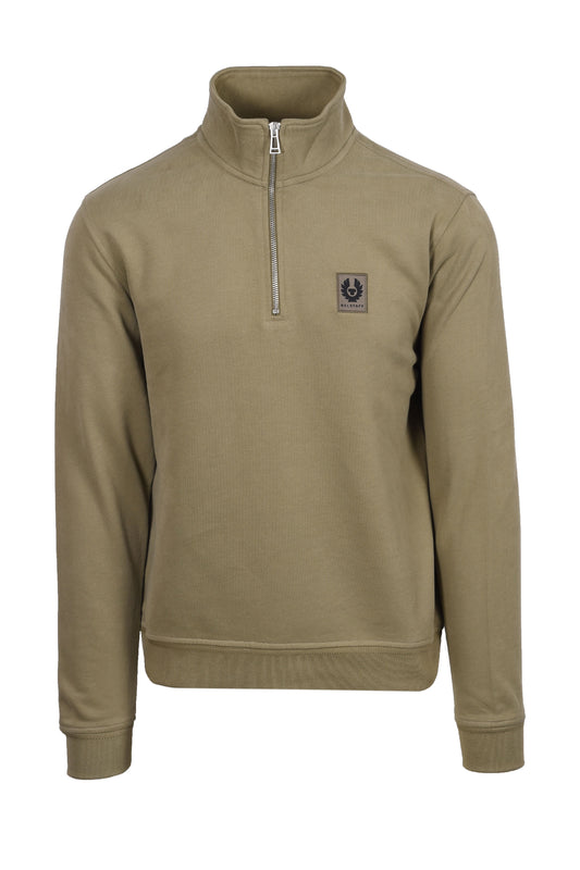 BELSTAFF HALF ZIP SWEATSHIRT FATIGUE GREEN