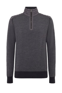 BELSTAFF KILMINGTON HALF ZIP KNITWEAR CHARCOAL Belstaff