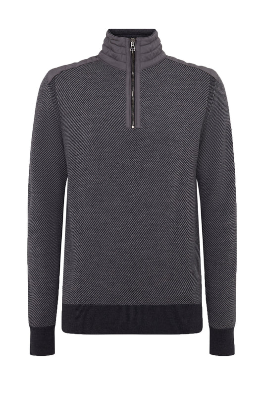 BELSTAFF KILMINGTON HALF ZIP KNITWEAR CHARCOAL