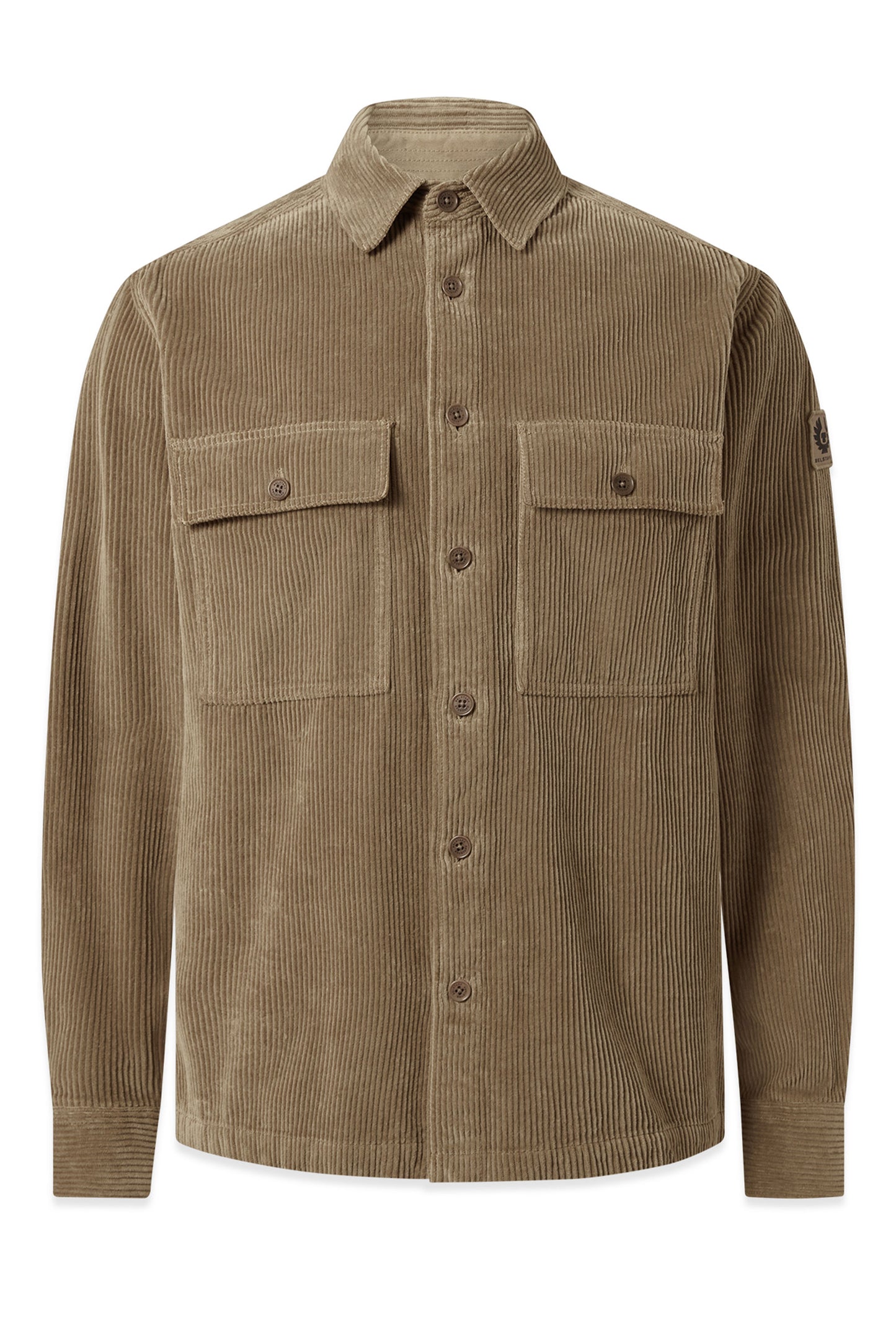 BELSTAFF RAVINE COTTON CORDUROY SHIRT DUSTY TAUPE Belstaff Michael Stewart Menswear  Shirts