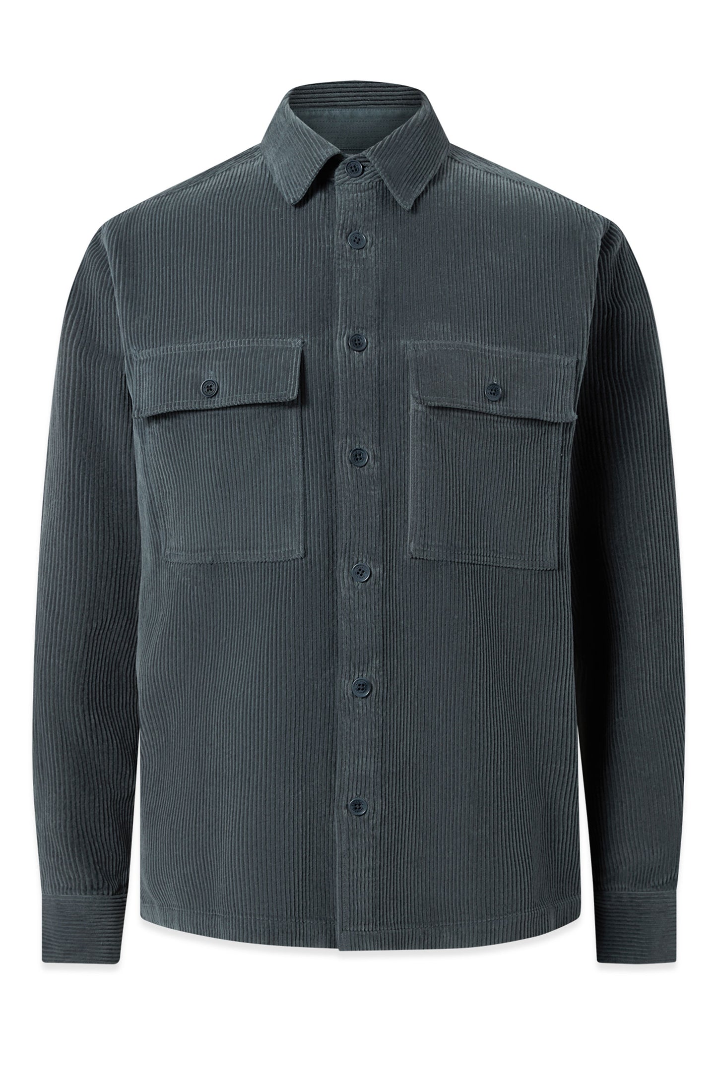 BELSTAFF RAVINE COTTON CORDUROY SHIRT PETROL BLUE Belstaff Michael Stewart Menswear  Shirts