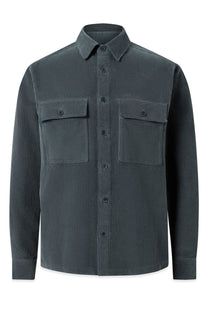 BELSTAFF RAVINE COTTON CORDUROY SHIRT PETROL BLUE Belstaff Michael Stewart Menswear  Shirts