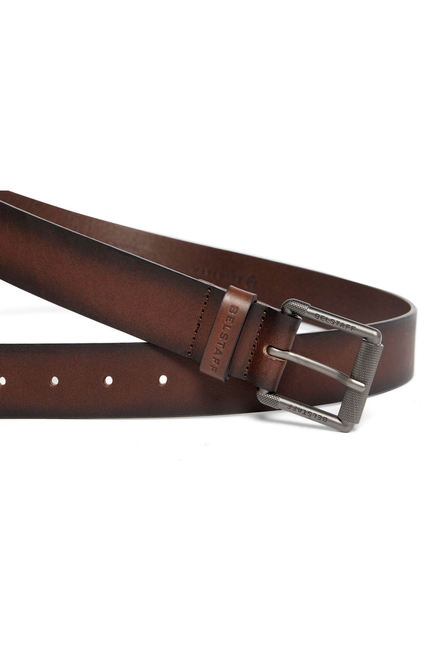 BELSTAFF ROLLER BUCKLE BELT AGED BROWN Belstaff Michael Stewart Menswear  Belts