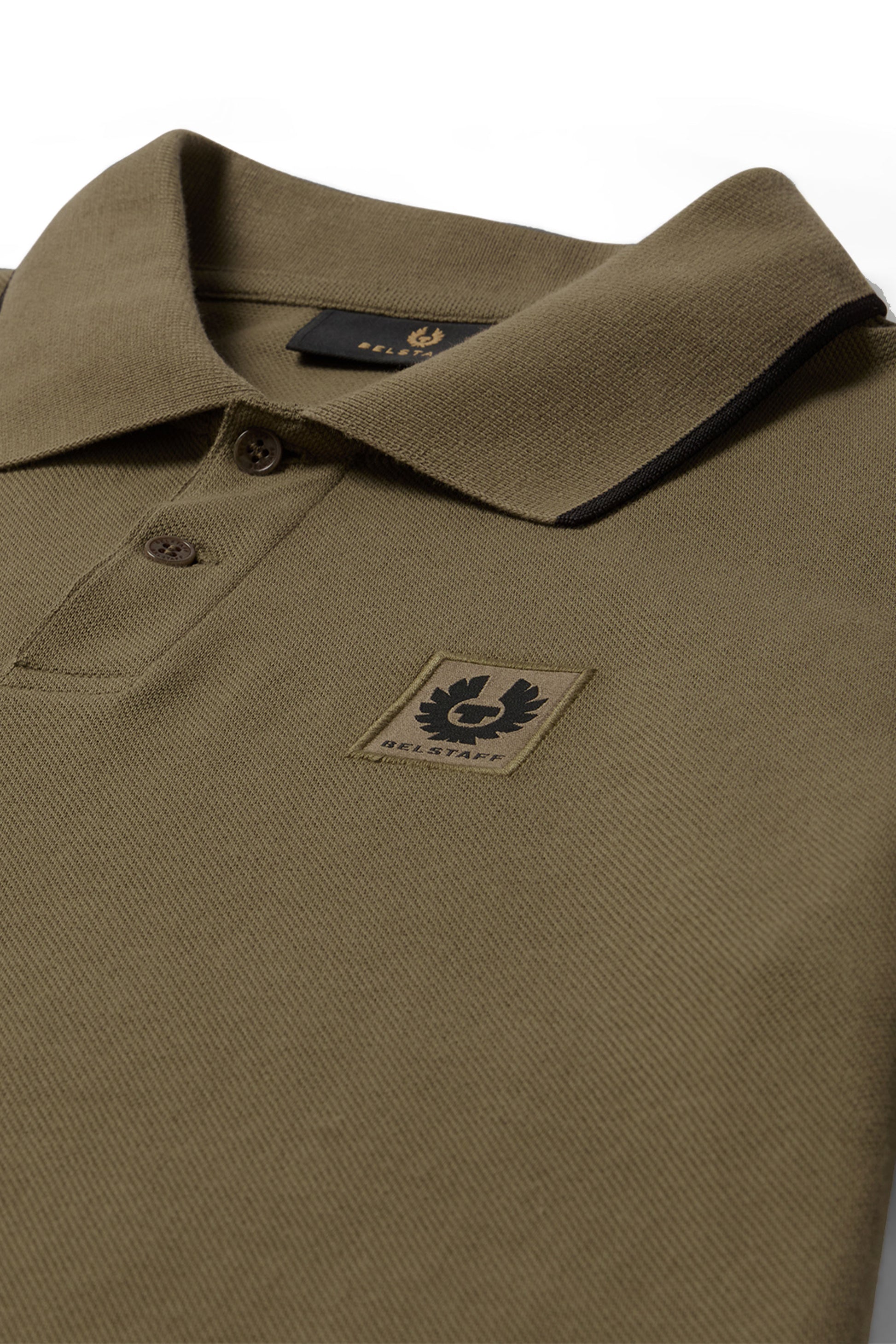 BELSTAFF TIPPED POLO KHAKI GREEN Belstaff Michael Stewart Menswear  Polo Shirts