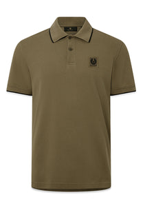 BELSTAFF TIPPED POLO KHAKI GREEN Belstaff Michael Stewart Menswear  Polo Shirts