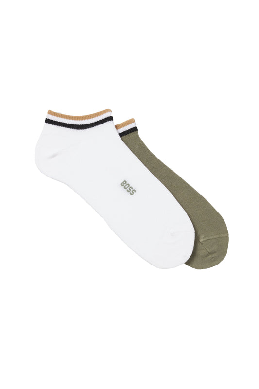 Boss Black 2 Pack Uni Stripe Socks White/Green