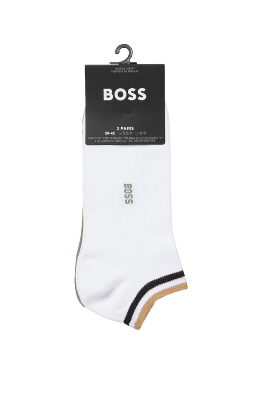 Boss Black 2 Pack Uni Stripe Socks White/Green