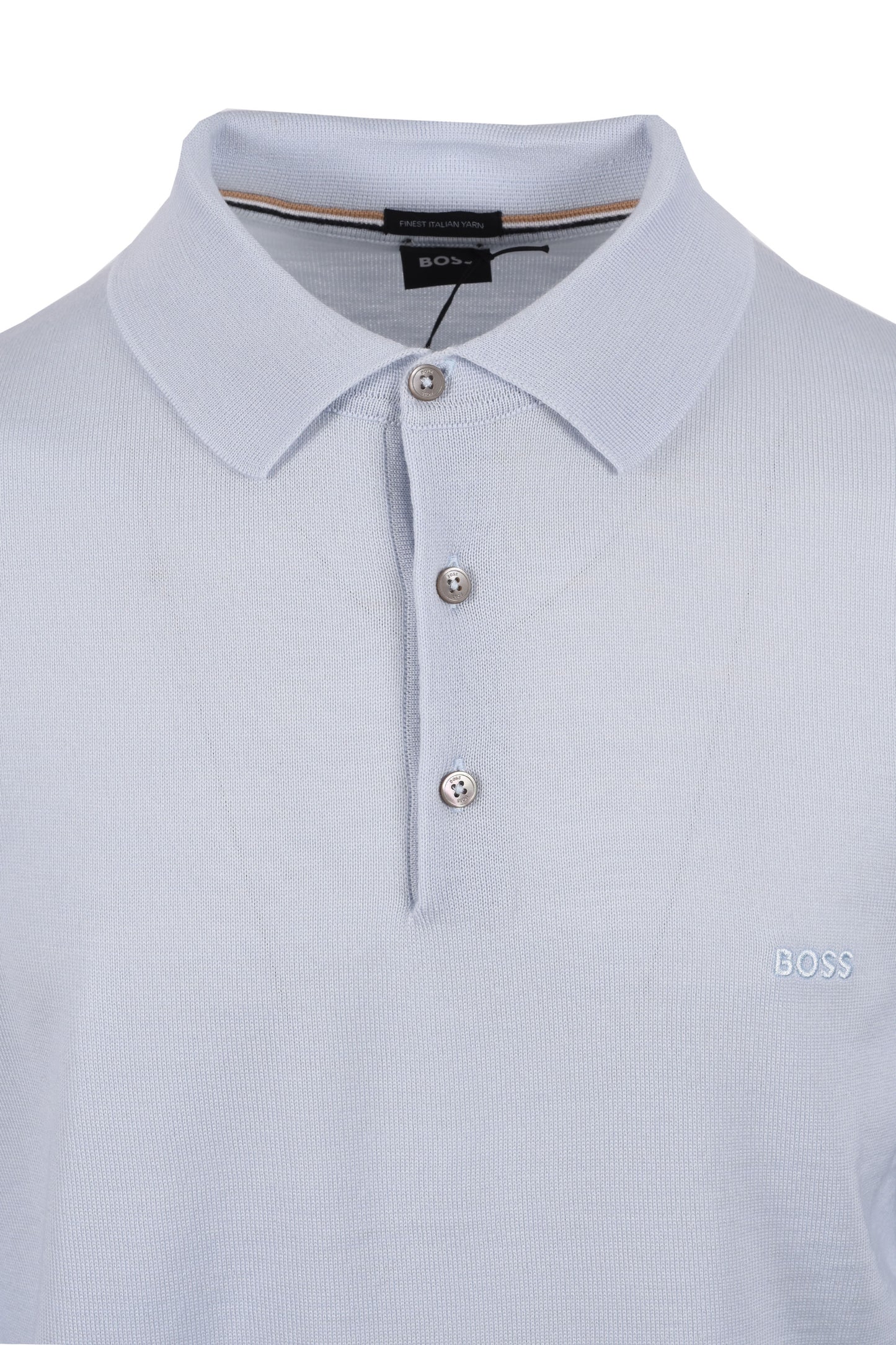 BOSS BLACK BONO-L LONG SLEEVED SHIRT POLO OPEN BLUE