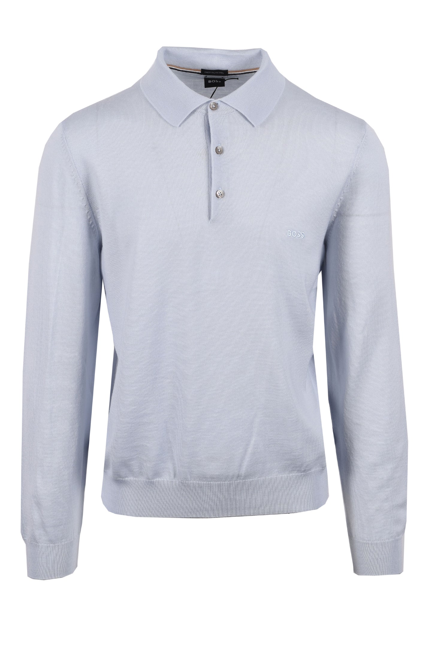 BOSS BLACK BONO-L LONG SLEEVED SHIRT POLO OPEN BLUE