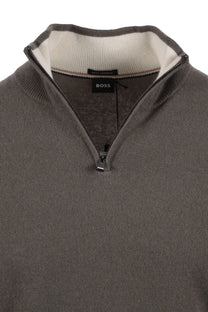 BOSS BLACK HEMARLO HALF ZIP KNITWEAR OPEN BROWN Boss Black