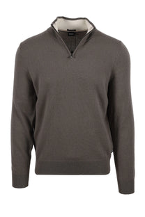 BOSS BLACK HEMARLO HALF ZIP KNITWEAR OPEN BROWN Boss Black