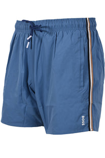 BOSS BLACK ICONIC SWIM SHORT BLUE Boss Black Michael Stewart Menswear  Swim Wear