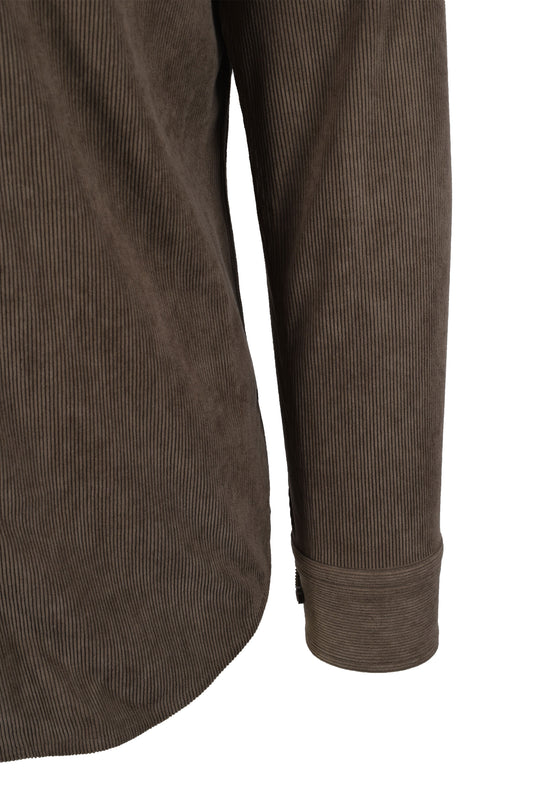 BOSS BLACK KENT CORDUROY SHIRT OPEN BROWN