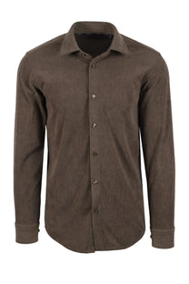 BOSS BLACK KENT CORDUROY SHIRT OPEN BROWN Boss Black