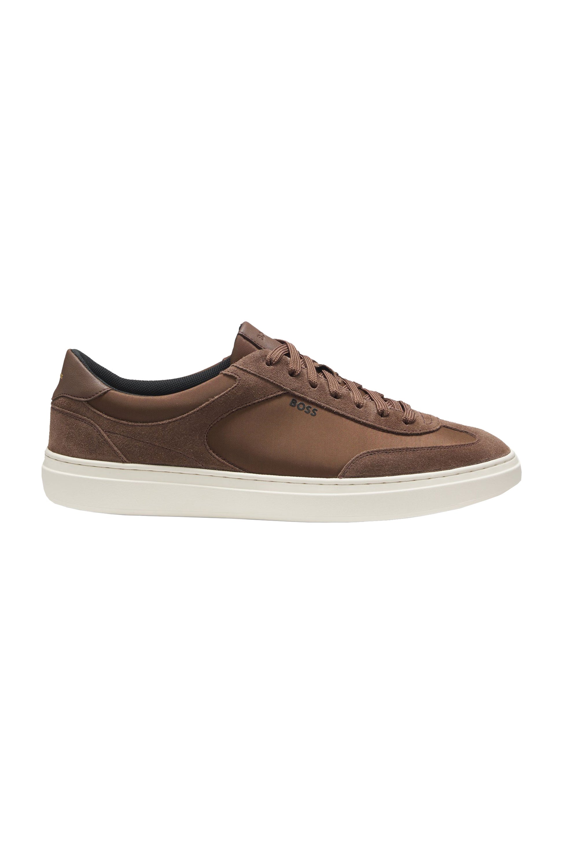 BOSS BLACK KIERAN TENN TRAINER DARK BROWN Boss Black Michael Stewart Menswear  Trainers
