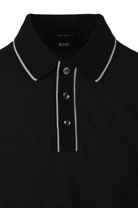 BOSS BLACK PARLAY 81 POLO SHIRT BLACK Boss Black Michael Stewart Menswear  Polo Shirts