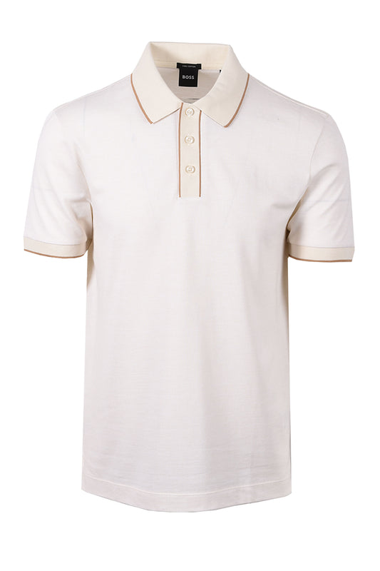 BOSS BLACK PARLAY 81 POLO SHIRT WHITE Boss Black Michael Stewart Menswear  Polo Shirts