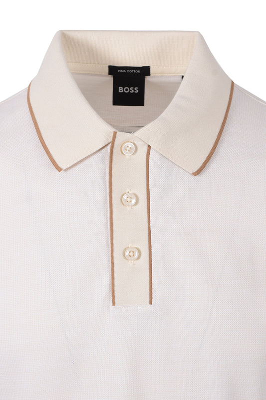 BOSS BLACK PARLAY 81 POLO SHIRT WHITE Boss Black Michael Stewart Menswear  Polo Shirts