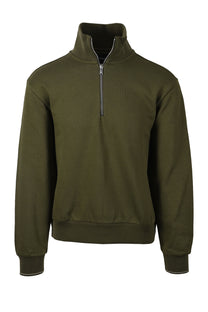 BOSS BLACK SEIDLER 55 HALF ZIP SWEATSHIRT GREEN Boss Black Michael Stewart Menswear  Sweatshirts