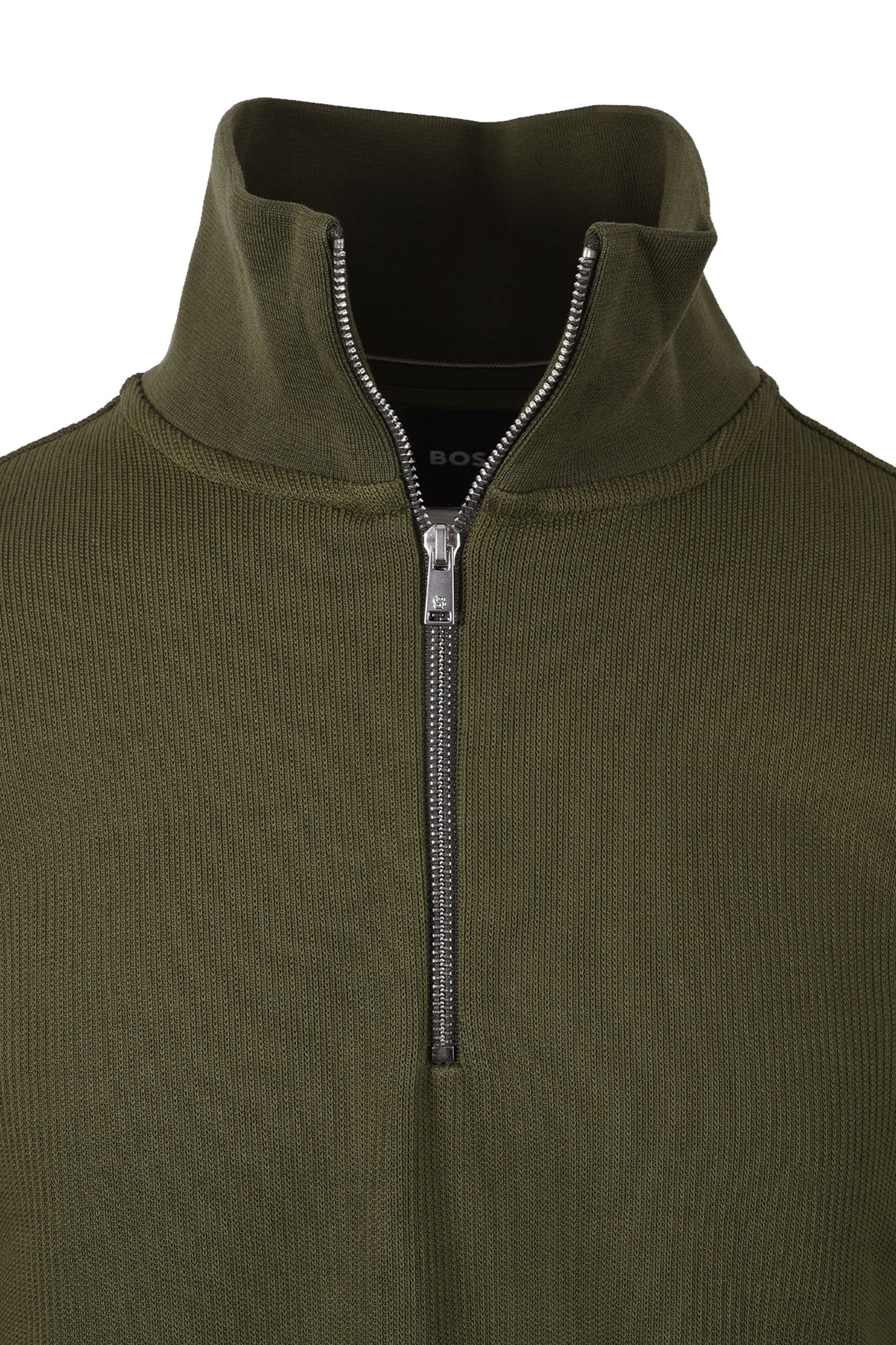 BOSS BLACK SEIDLER 55 HALF ZIP SWEATSHIRT GREEN Boss Black Michael Stewart Menswear  Sweatshirts