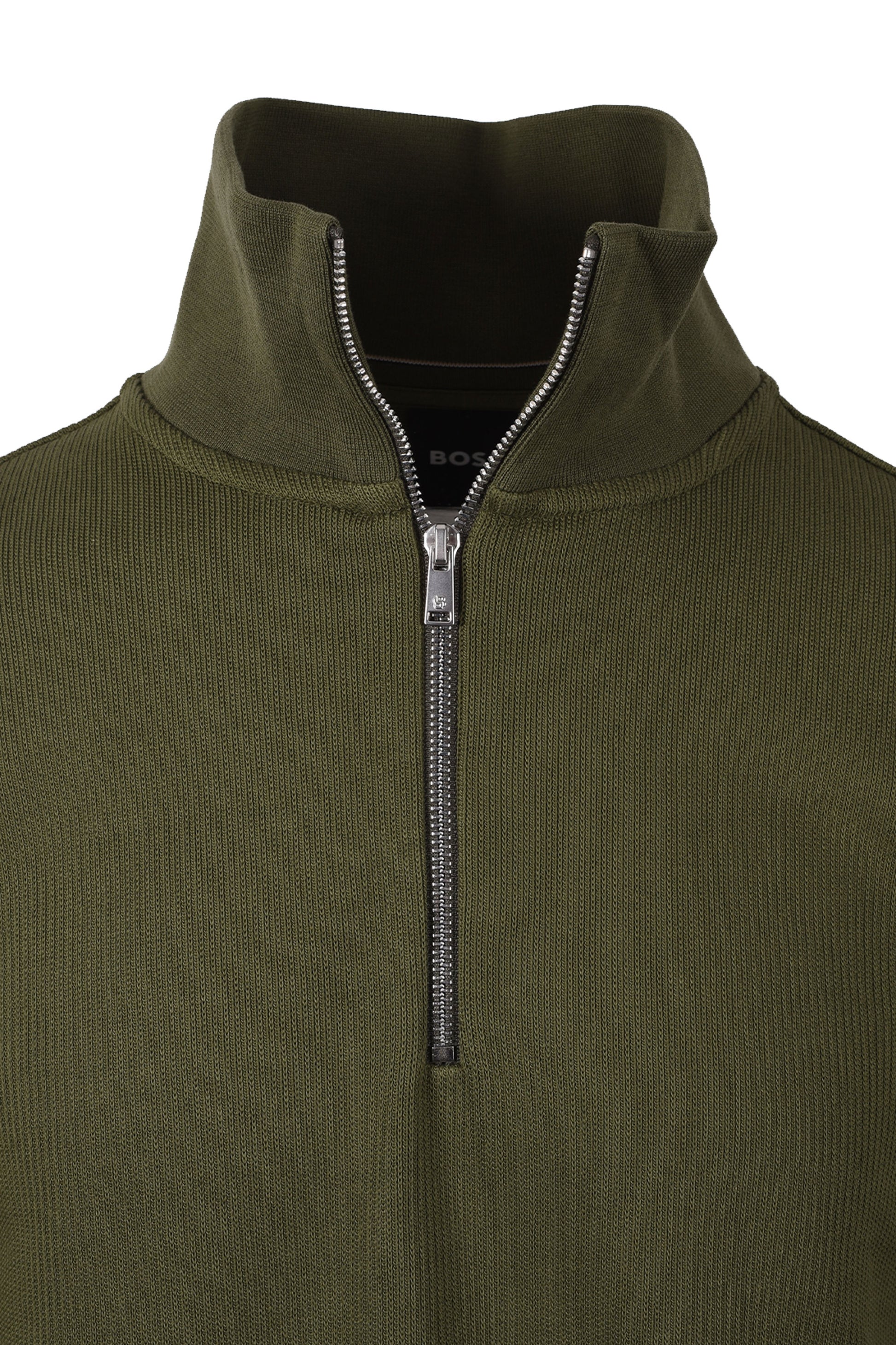 BOSS BLACK SEIDLER 55 HALF ZIP SWEATSHIRT GREEN Boss Black Michael Stewart Menswear  Sweatshirts