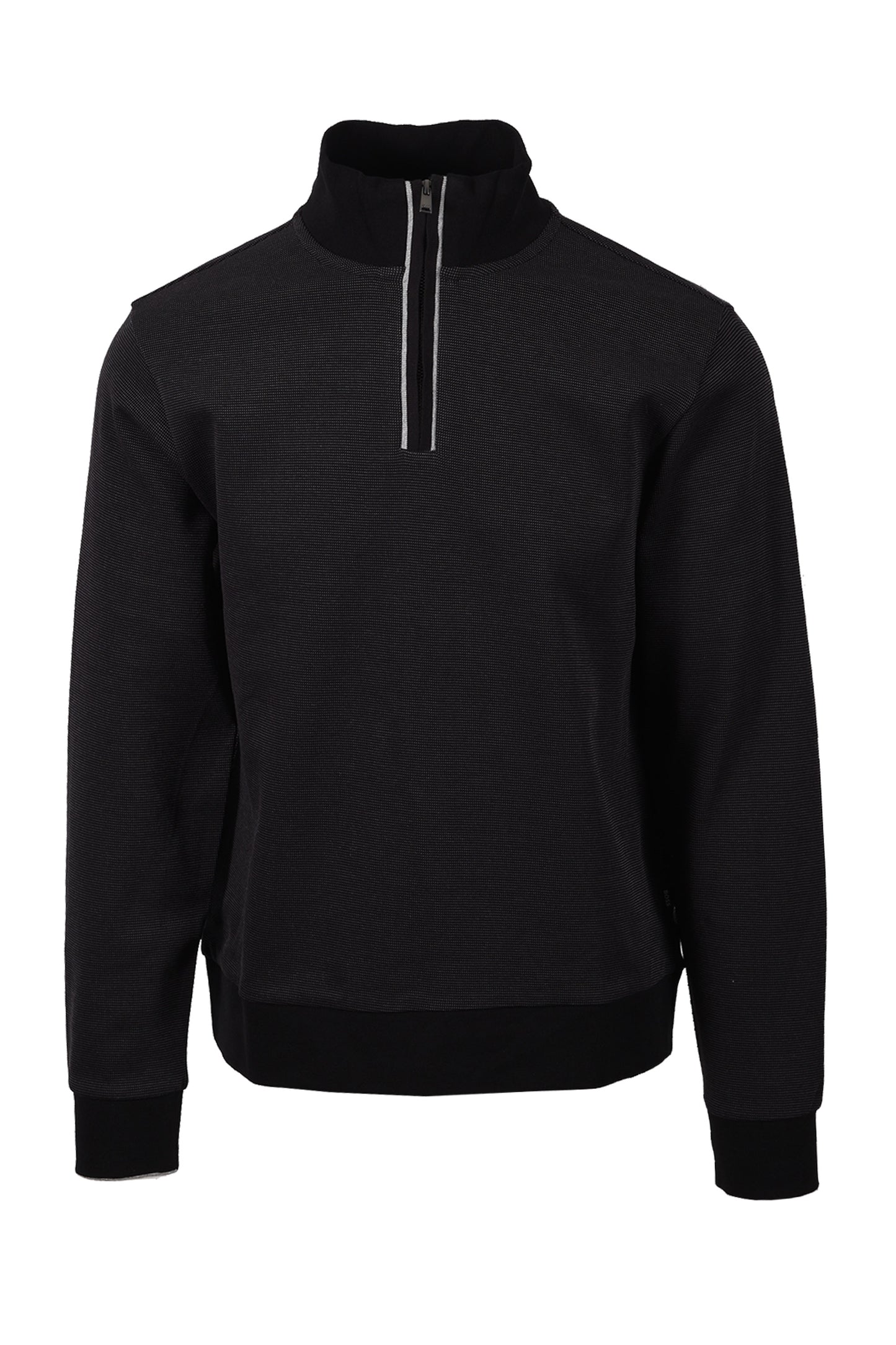BOSS BLACK SIDNEY 80 HALF ZIP SWEATSHIRT BLACK Boss Black Michael Stewart Menswear  Sweatshirts