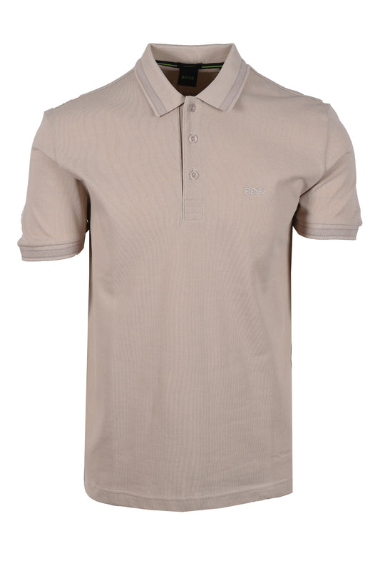 BOSS Green Paddy Polo Shirt Open Beige