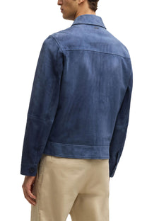 Boss Black H-Malbano 5 Suede Jacket Medium Blue Boss Black